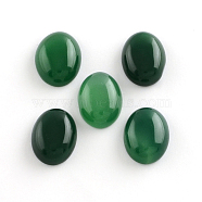 Natural Green Agate Gemstone Cabochons, Oval, 18x13x6~7mm(G-R270-20)