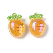 Glitter Plated Resin Cabochons, Fruit, Carrot, 23.5x15x10mm(RESI-H163-11B)