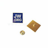 Tinplate Iron Safety Brooches, Enamel Pins, Religion, Square, Golden, 25x25mm(JEWB-WH0009-07)