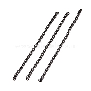 Ion Plating(IP) 304 Stainless Steel Cable Chains, Unwelded, Electrophoresis Black, 1.5x2x0.4mm, about 0.16 Foot(0.05m)/pc(CHS-WH0007-01B-EB)
