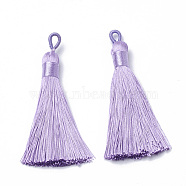 Polyester Tassel Big Pendants Decoration, Lilac, 80~90x8.5~9mm, Hole: 4x6mm(AJEW-S059-14)