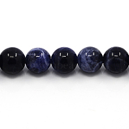 Natural Sodalite Beads Strands, Round, 12mm, Hole: 1mm, about 16pcs/strand, 7.6 inch(G-G515-12mm-07)