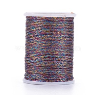 Polyester Metallic Thread, Colorful, 1mm, about 7.65 yards(7m)/roll(OCOR-G006-02-1.0mm-19)