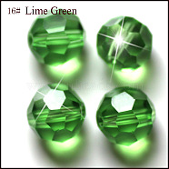 Imitation Austrian Crystal Beads, Grade AAA, K9 Glass, Faceted(32 Facets), Round, Lime Green, 6mm, Hole: 0.7~0.9mm(SWAR-F021-6mm-214)