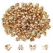 200Pcs 304 Stainless Steel Bead Tips, Calotte Ends, Clamshell Knot Cover, Golden, 6.5x4.5x3mm, Hole: 1.4mm(STAS-UN0052-28)