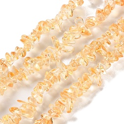 Transparent Glass Beads Strands, Chip, Bisque, 1~7x4~14x3~7.5mm, Hole: 0.4mm, 31.50''~31.69''(80~80.5cm)(GLAA-P060-01A-10)