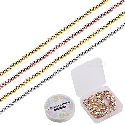 DIY Beaded Bracelets Making Kits, Including Electroplate Non-magnetic Synthetic Hematite Beads Strands and Elastic Crystal Thread, Mixed Color, 4mm, Hole: 1mm, about 92~95pcs/strand, 15.7 inch, 3strands/box(DIY-SZ0002-19A)
