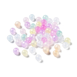 Transparent Acrylic Beads, Imitation Jelly, Round, Mixed Color, 6x5mm, Hole: 1.5mm, about 4500pcs/500g(OACR-Z013-03A)