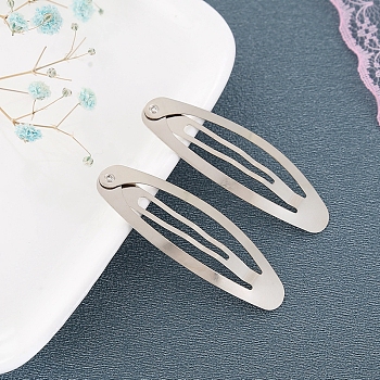 Alloy Snap Hair Clips, Hair Accessories for Woman Girls, Platinum, 50mm