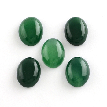 Natural Green Agate Gemstone Cabochons, Oval, 18x13x6~7mm