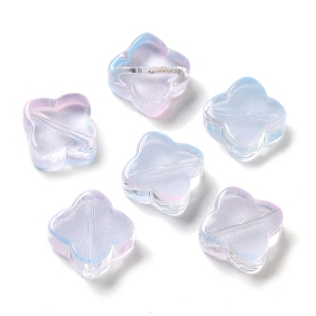 Transparent Glass Beads, Rhombus, Colorful, 11.5x11.5x4.5mm, Hole: 1.2mm