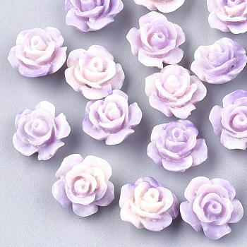 Synthetic Coral Beads, Dyed, Flower, Medium Purple, 10x10x6mm, Hole: 1mm