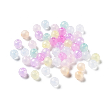 Transparent Acrylic Beads, Imitation Jelly, Round, Mixed Color, 6x5mm, Hole: 1.5mm, about 4500pcs/500g