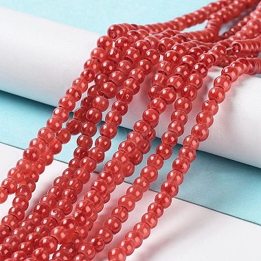 Baking Painted Pearlized Glass Pearl Round Bead Strands(HY-XCP0001-13A)-2