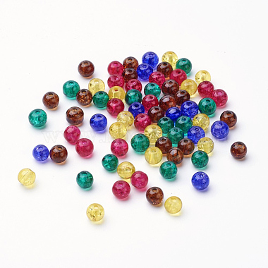 Perles de verre craquelé peintes(DGLA-X0006-6mm-05)-2