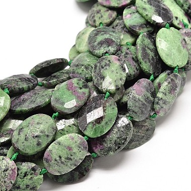 25mm Oval Green Opal Beads