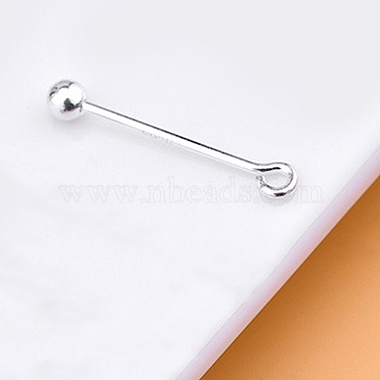 Rack Plating 925 Sterling Silver Screw On Eye Ball Pins(STER-L044-02C-S)-2
