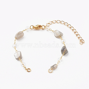Nuggets Natural Mixed Gemstone Beaded Bracelet Makings(AJEW-JB00953)-3