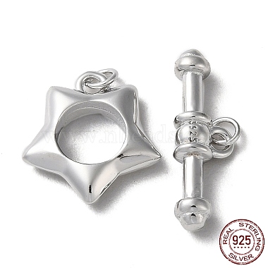 Real Platinum Plated Star Sterling Silver Toggle Clasps