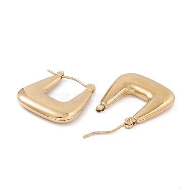 304 Stainless Steel Trapezoid Thick Hoop Earrings for Women(EJEW-B018-07G)-2