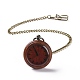 Ebony Wood Pocket Watch with Brass Curb Chain and Clips(WACH-D017-A15-02AB)-1