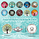 30pcs 10 color Platinum Plated Brass Glass Flat Round with Tree Jewelry Snap Buttons(SNAP-SC0001-01-NR)-2