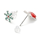 Christmas Theme Brass Asymmetrical Earrings(EJEW-D062-01C-S)-2