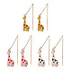 3 paire de boucles d'oreilles pendantes girafe en alliage émaillé 3 couleurs(EJEW-JE05145)-1