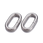 Tarnish Resistant 304 Stainless Steel Linking Rings, Quick Link Connectors, Oval, Stainless Steel Color, 27.5x16x4mm, Inner size: 8x20mm(STAS-F221-39P)