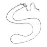 Ion Plating(IP) 304 Stainless Steel Snake Chain Necklace for Men Women, Stainless Steel Color, 15.75 inch(40cm)(NJEW-YW0001-10)