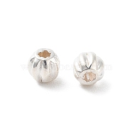 925 Sterling Silver Pumpkin Beads, Silver, 3mm, Hole: 0.8mm, 142pcs/10g(STER-H112-04A)