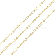 Brass Figaro Chains, Soldered, Real 14K Gold Filled, Link: 7x2x0.5mm and 3x2x0.5mm(CHC-M023-26G)