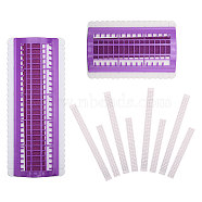 Globleland 2 Sets 2 Style Plastic Thread Winding Boards, Floss Bobbins, for Cross Stitch Embroidery Cotton Thread Craft DIY Sewing Storage, with Label Stickers, Rectangle, Blue Violet, 111~112x175~275x22~24mm, 1 set/style(FIND-GL0001-57)