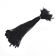 Polyester Cord with Seal Tag, Plastic Hang Tag Fasteners, Black, 205x1mm, Seal Tag: 12x3mm and 10x4mm, about 1000pcs/bag(CDIS-T001-02A)