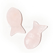 Natural Rose Quartz Pendants, Fish Charms, 38x20mm(PW-WG34072-03)