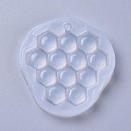 Pendant Silicone Molds, Resin Casting Molds, For UV Resin, Epoxy Resin Jewelry Making, Grape/Honeycomb, White, 55x53x9mm, Hole: 2.5mm, Inner Diameter: 48x47mm(X-DIY-L026-071)