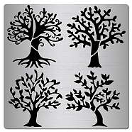Stainless Steel Cutting Dies Stencils, for DIY Scrapbooking/Photo Album, Decorative Embossing DIY Paper Card, Stainless Steel Color, Tree Pattern, 160x160x0.5mm(DIY-WH0238-027)