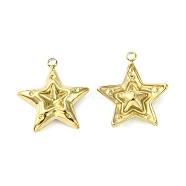 304 Stainless Steel Pendant Rhinestone Settings, Star, Real 14K Gold Plated, Fit for 5x5.5mm Rhinestone, 17.5x15.5x3.7mm, Hole: 1.2mm(STAS-L269-023G)