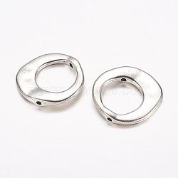 Tibetan Style Irregular Ring Bead Frames, Cadmium Free & Nickel Free & Lead Free, Antique Silver, 20.5x20.5x3mm, Hole: 12mm(LF10246Y-NF)