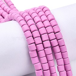 Handmade Polymer Clay Bead Strands, Column, Medium Orchid, 6.5x6mm, Hole: 1.2mm, about 61pcs/strand, 15.75 inch(40cm)(CLAY-ZX006-01E)