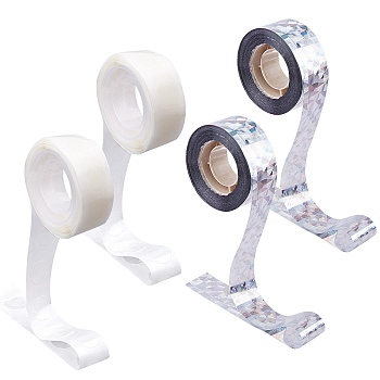 Balloon Attachment Glue Point, Removable Glue Points Stickers, with Self-Adhesive Bird Repellent Scare Tape, Mixed Color, 13mm, 56x25mm, 4rolls/set