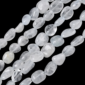 Natural Quartz Crystal Rock Crystal Beads Strands, Tumbled Stone, Nuggets, 6~14x6~8x4~6mm, Hole: 1mm, about 20~24pcs/strand, 7.09~7.48''(18~19cm)