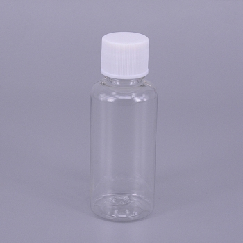 30ML Plastic Jar with White Screw Top Cap, Refillable Bottle, Column, 78x29.5mm