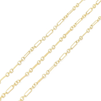 Brass Figaro Chains, Soldered, Real 14K Gold Filled, Link: 7x2x0.5mm and 3x2x0.5mm