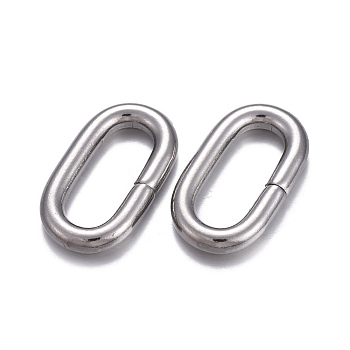 304 Stainless Steel Linking Rings, Quick Link Connectors, Oval, Stainless Steel Color, 27.5x16x4mm, Inner size: 8x20mm