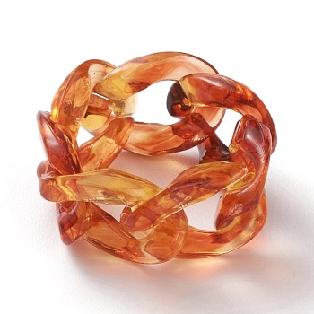Transparent Acrylic Curb Chain Finger Rings, Chocolate, Inner Diameter: 19mm