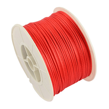 Round Nylon Thread, Rattail Satin Cord, for Chinese Knot Making, Red, 1mm, 100yards/roll