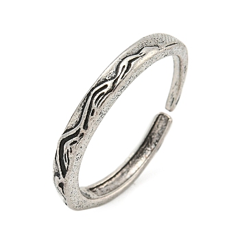 Alloy Cuff Rings for Women, Antique Silver, US Size 12 3/4(22mm)