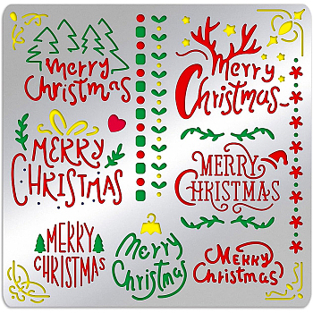 Stainless Steel Cutting Dies Stencils, for DIY Scrapbooking/Photo Album, Decorative Embossing DIY Paper Card, Matte Style, Stainless Steel Color, Christmas Themed Pattern, 15.6x15.6cm