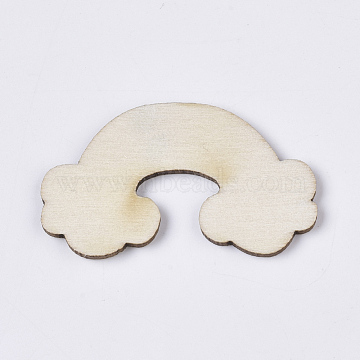 Laser Cut Wood Shapes, Unfinished Wooden Embellishments, Wooden Cabochons, Rainbow, PapayaWhip, 29x50x2.5mm(X-WOOD-T011-56)